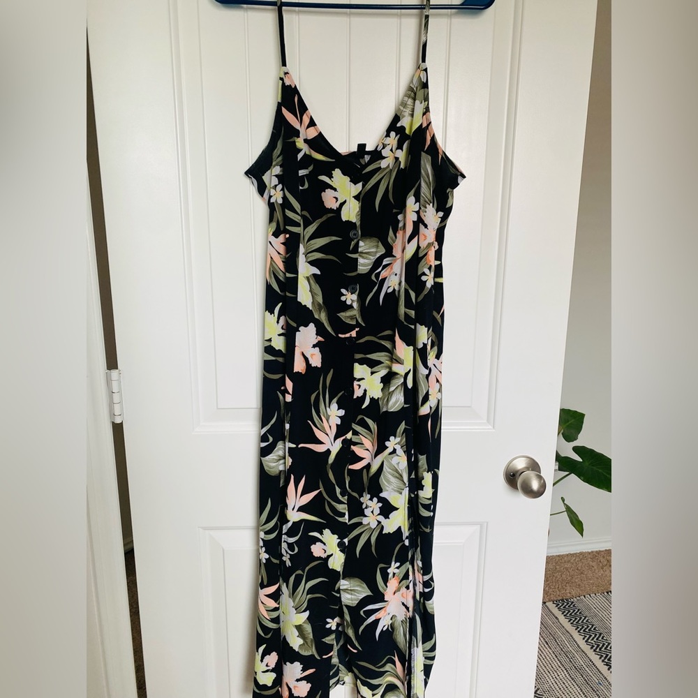 Divided Black Maxi Dress